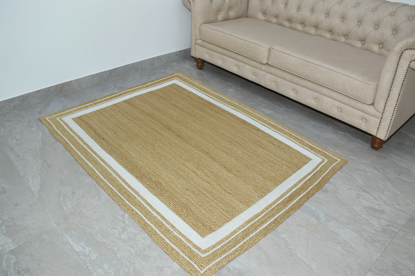 Ripaz Vogue Natural Jute Rug – Eco-Friendly Handmade Carpet Round, Rectangle