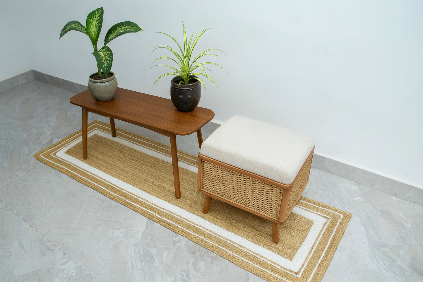 Ripaz Vogue Natural Jute Rug – Eco-Friendly Handmade Carpet Round, Rectangle
