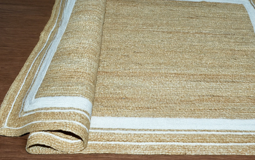 Ripaz Vogue Natural Jute Rug – Eco-Friendly Handmade Carpet Round, Rectangle