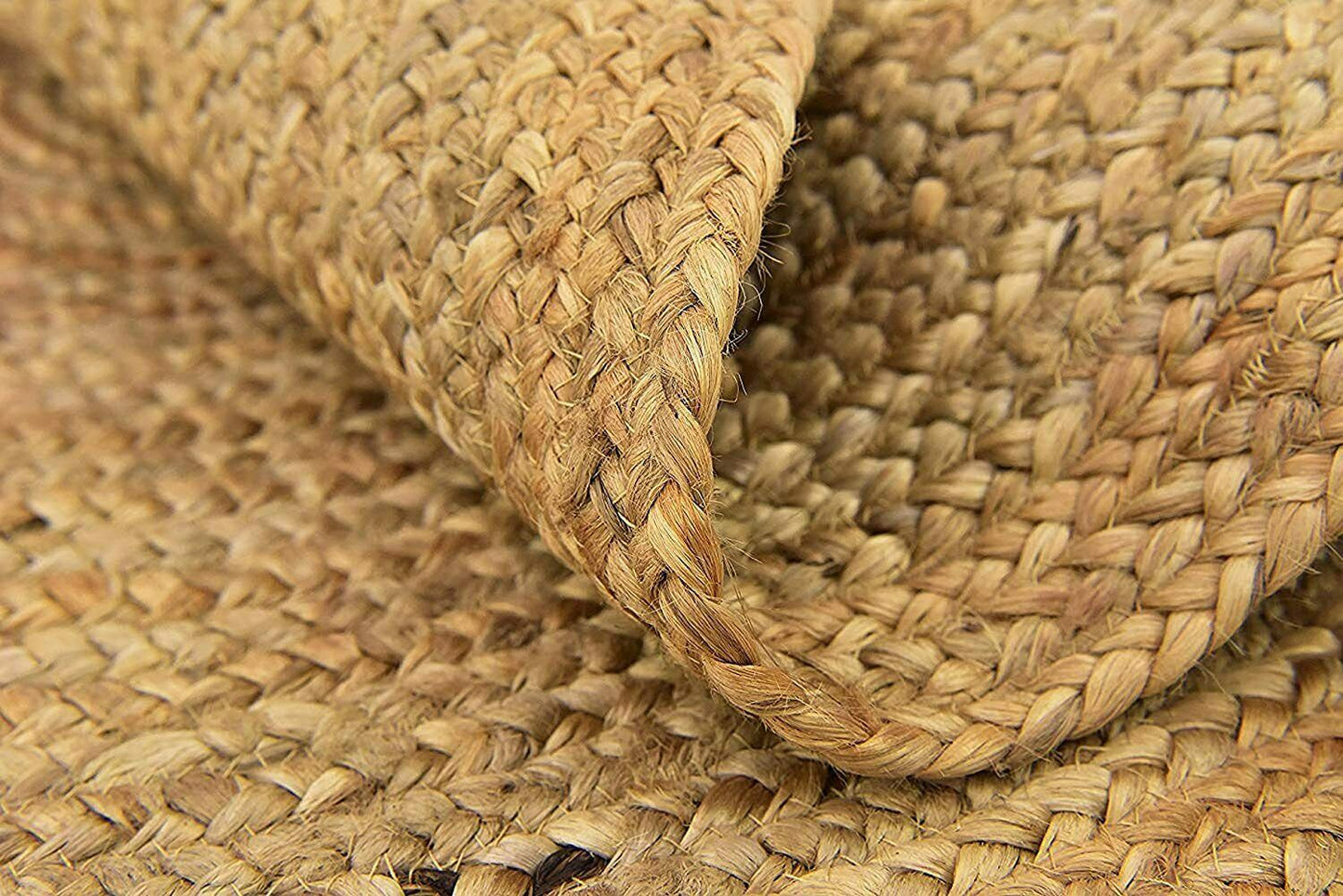 Round Natural Jute Rug – Handcrafted Boho Living Room Area Rug