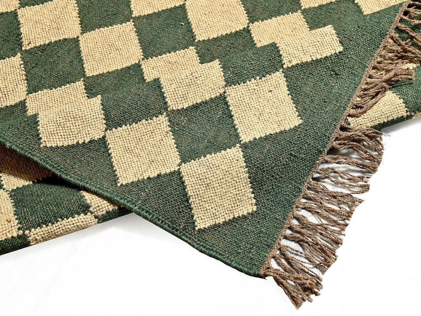 Ripaz Vogue Jute-Teppich, rechteckig, handgeflochten, modernes Design, für Wohnzimmer, Blau und Beige