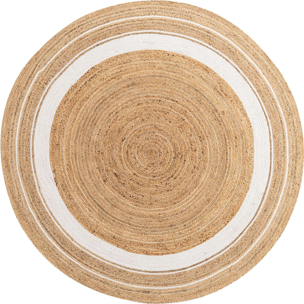 Ripaz Vogue - Natural Round Jute Carpet Handmade Area Rug Farmhouse Rustic Home Floor Decor