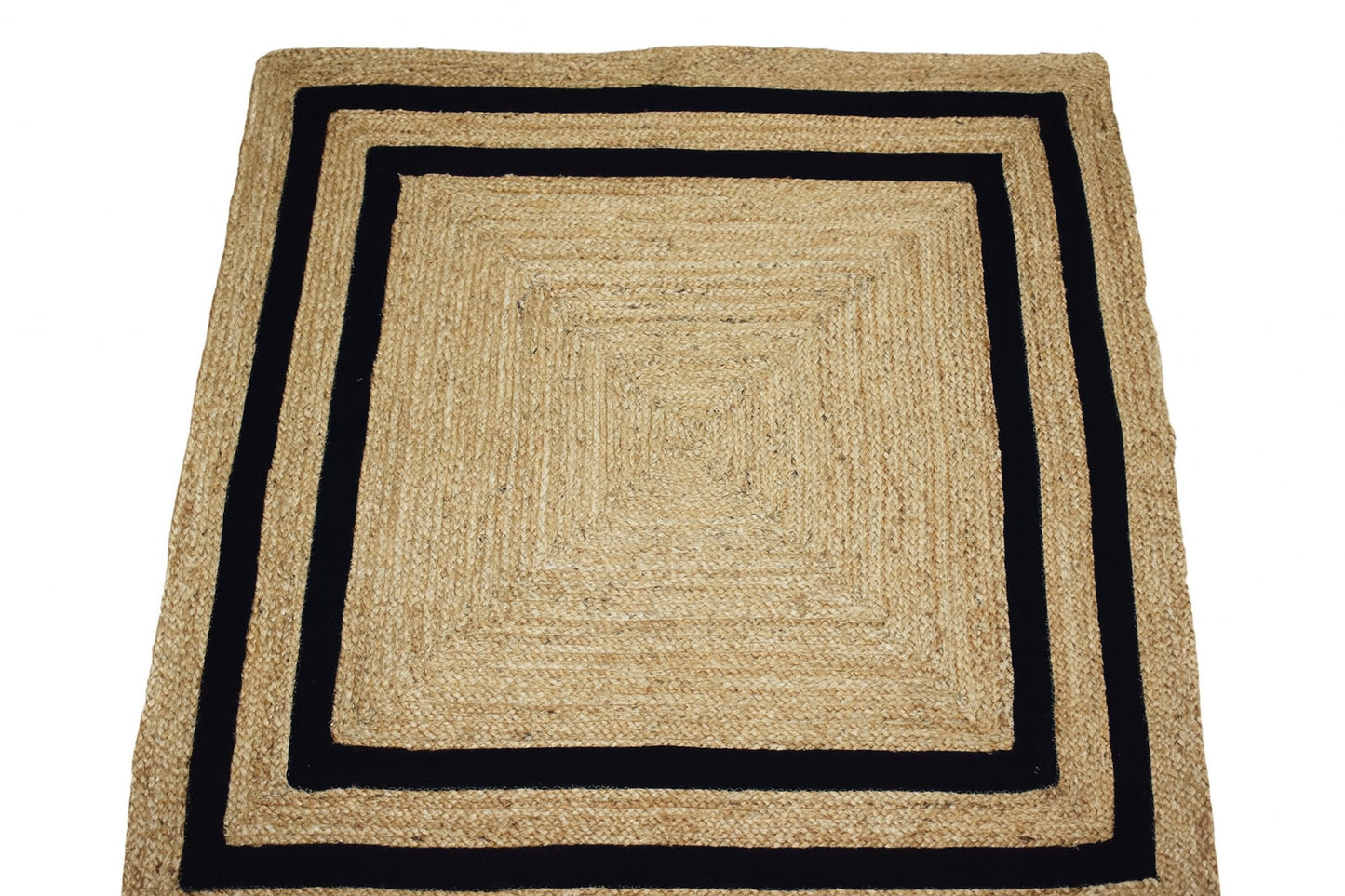 Natural Jute Rug Rectangle Hand Braided Farmhouse Jute Area Rug Eco Friendly Carpet