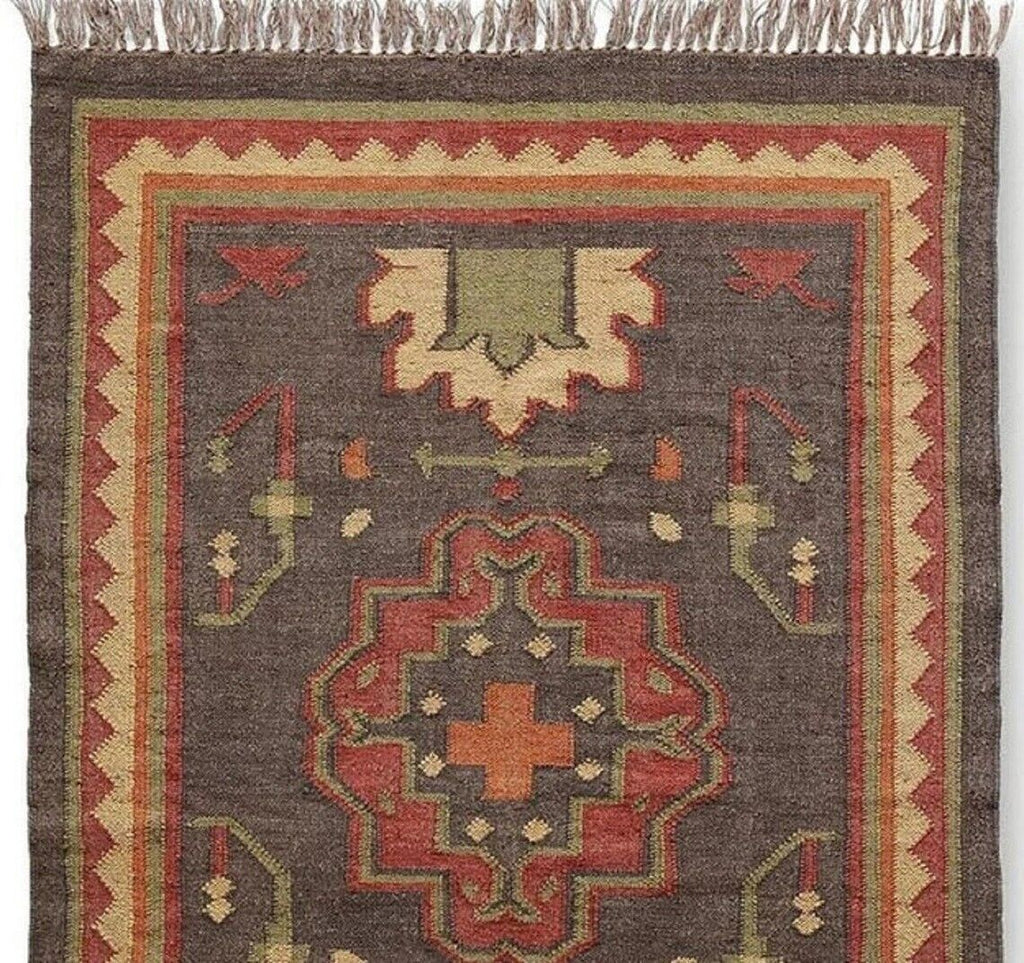 Tapis rectangulaire en jute naturel tressé à la main Ripaz pour décoration intérieure 