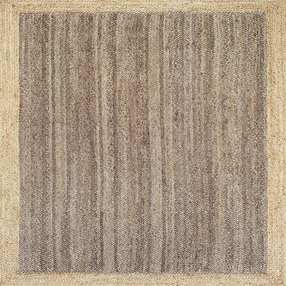 Rectangle Natural Jute Rug Handmade Boho Area Carpet