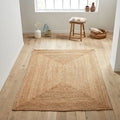 Natural Jute Rug Rectangle Farmhouse Jute Area Rug Handmade Carpet