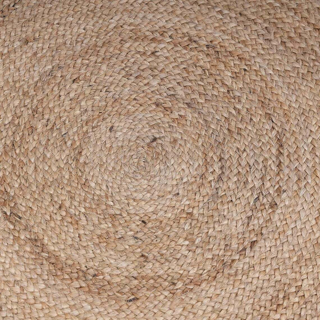 Ripaz Vogue - Tapis rond en jute tressé à la main aspect rustique beige avec bordure rouge 