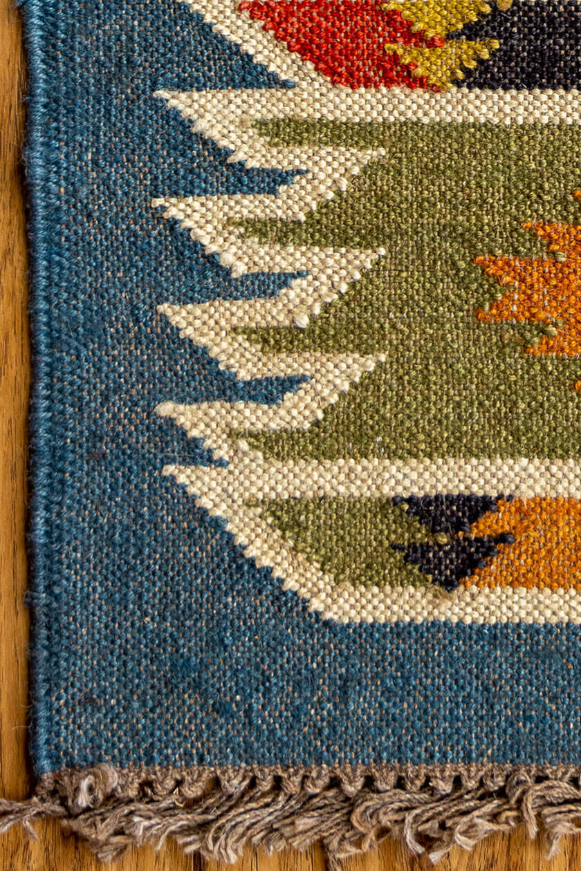 Ripaz Vogue Jute-Teppich, rechteckig, handgeflochten, modernes Design, für Wohnzimmer, Blau und Beige 