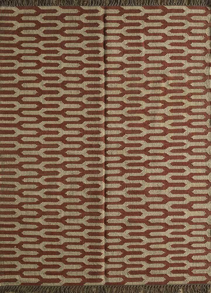 Wool Jute Rug Kilim Traditional Rustic Look Dhurrie Living Room Bedroom Carpet (KLM-41)
