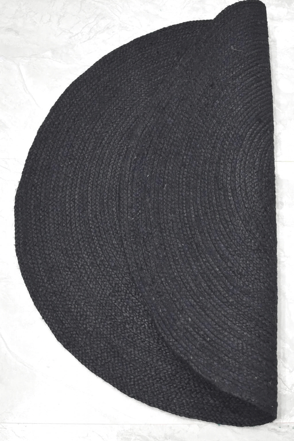 Rustic Jute Rug for Living Room – Eco-Friendly Woven Decor Round Carpet, Black Dye