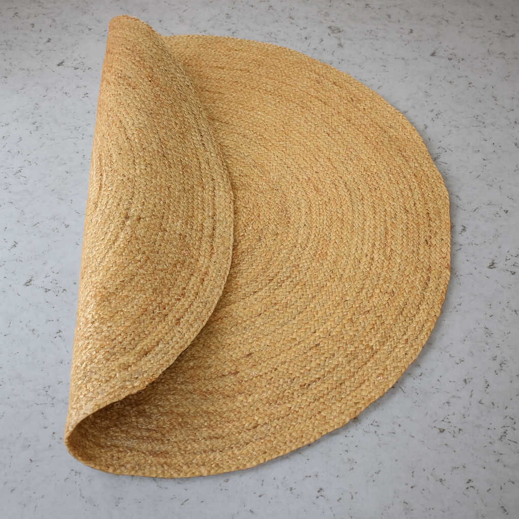 Natural Jute Rug – Eco-Friendly Handmade Round Carpet Farmhouse Jute Living Room Rug