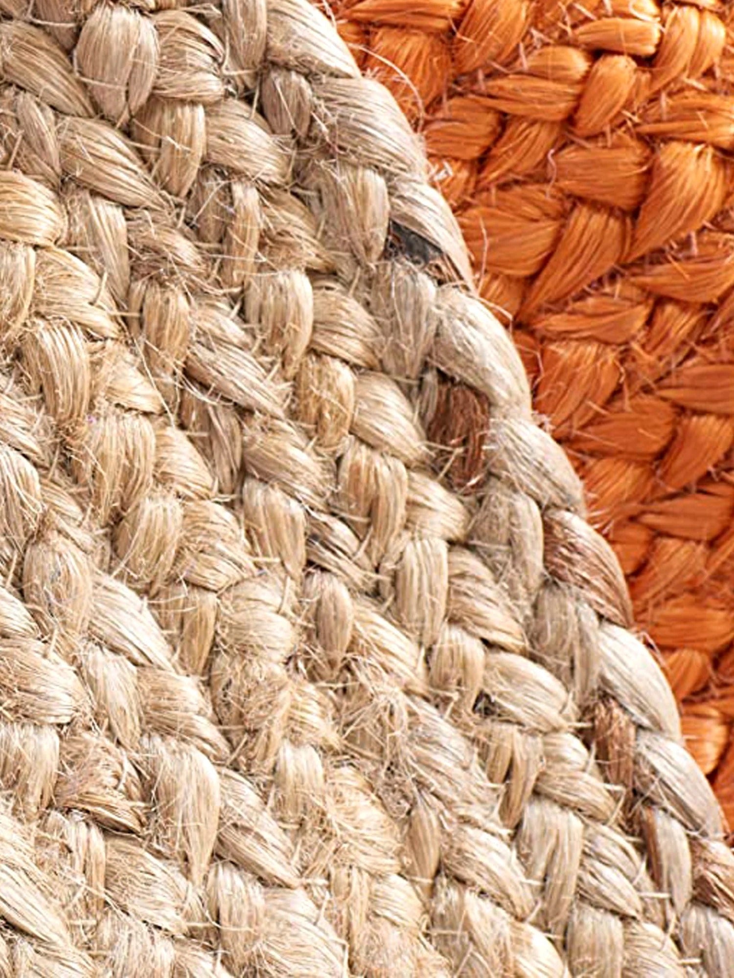 Oval Natural Jute Rug Handwoven Floor Mat Handmade Boho Area Carpet