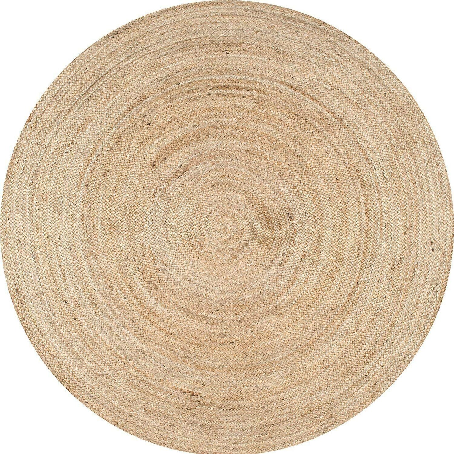 Round Natural Jute Rug – Handcrafted Boho Living Room Area Rug