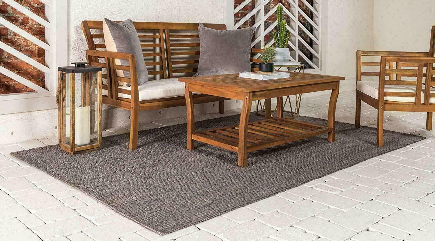 Modern Natural Jute Rug Eco Friendly Living Room Carpet Handmade Rustic Home Decor