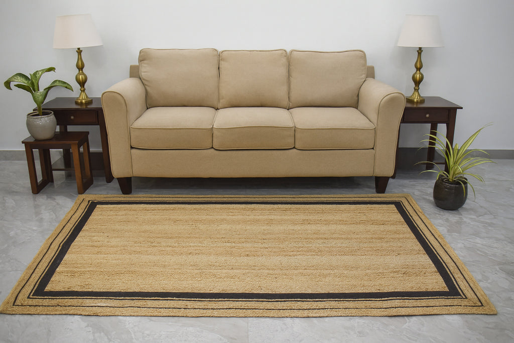 Ripaz Vogue Handwoven Jute Rug – Rustic Farmhouse & Boho Decor Rectangle Carpet