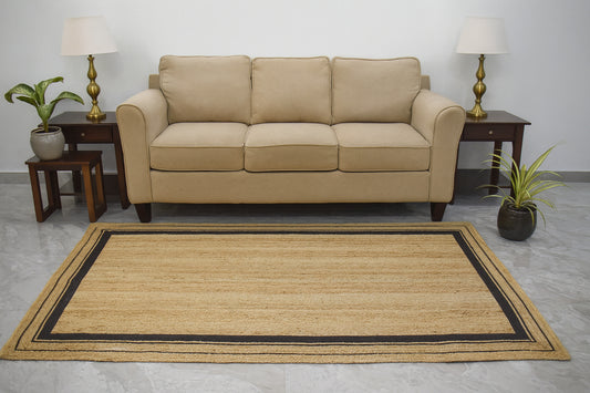 Ripaz Vogue Handwoven Jute Rug – Rustic Farmhouse & Boho Decor Rectangle Carpet