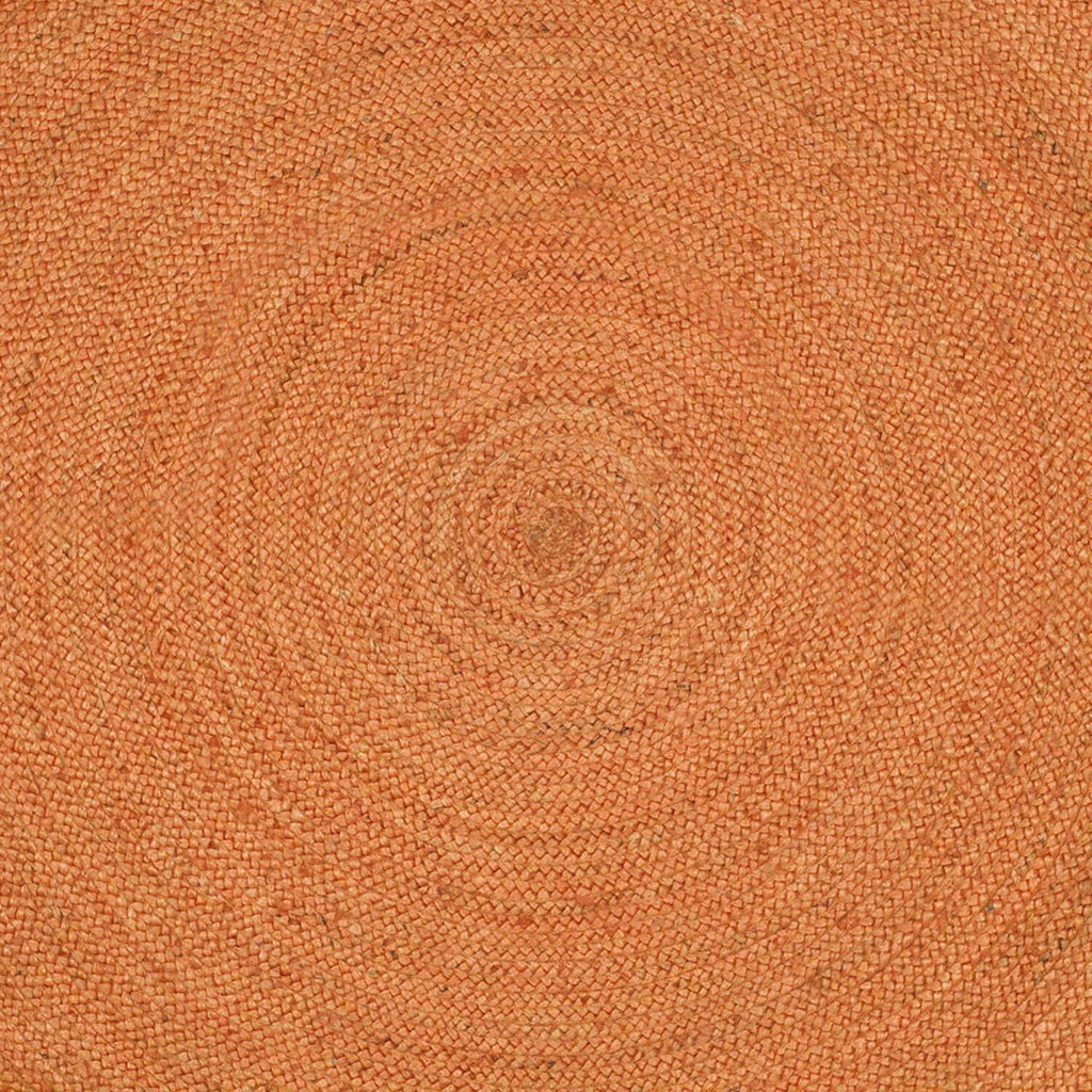 Ripaz Vogue - Tapis rond en jute tressé à la main aspect rustique orange avec bordure beige 