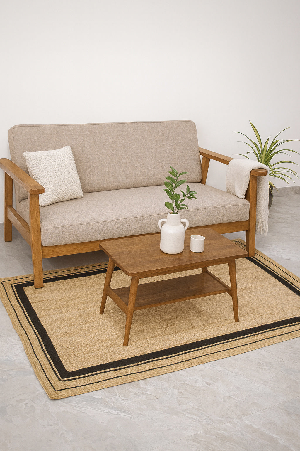 Ripaz Vogue Handwoven Jute Rug – Rustic Farmhouse & Boho Decor Rectangle Carpet