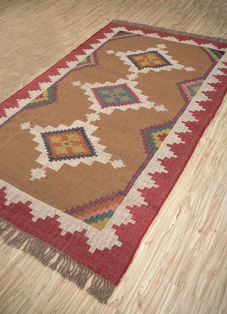 Ripaz Vogue Jute-Teppich, rechteckig, handgeflochten, modernes Design, für Wohnzimmer, Blau und Beige 