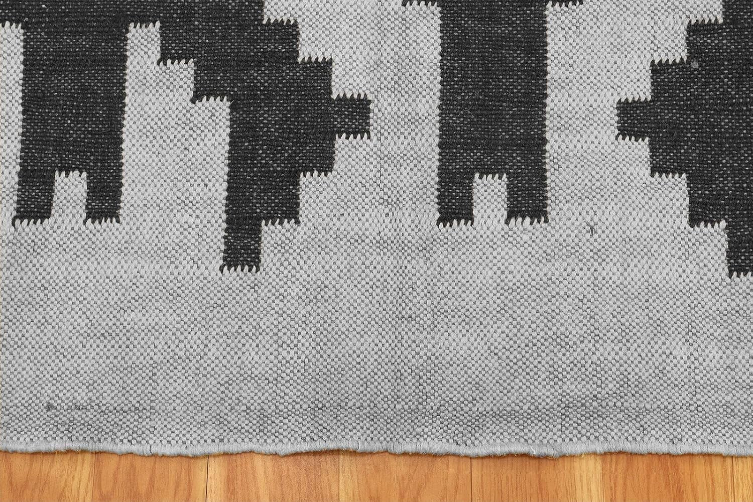 Wool Jute Rug Kilim Traditional Rustic Look Dhurrie Living Room Bedroom Carpet (KLM-22)