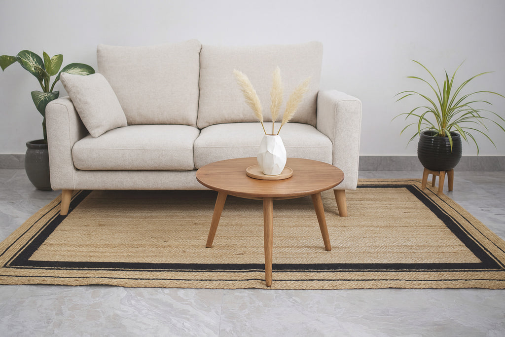 Ripaz Vogue Handwoven Jute Rug – Rustic Farmhouse & Boho Decor Rectangle Carpet