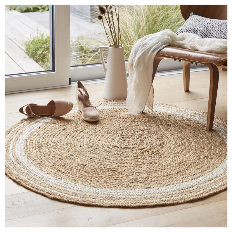Ripaz Vogue - Rug Round in Jute Rustic Look Hand Braided Rug