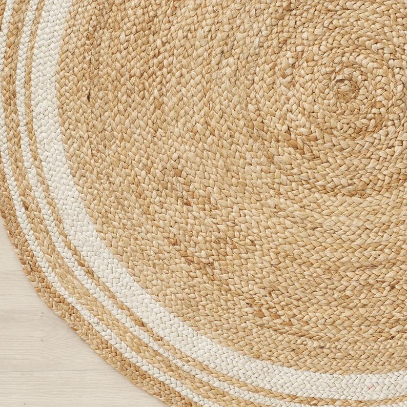 Ripaz Vogue - Rug Round in Jute Rustic Look Hand Braided Rug