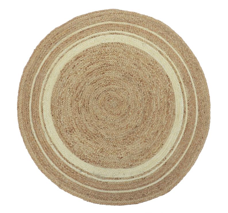 Ripaz Vogue - Rug Round in Jute Rustic Look Hand Braided Rug