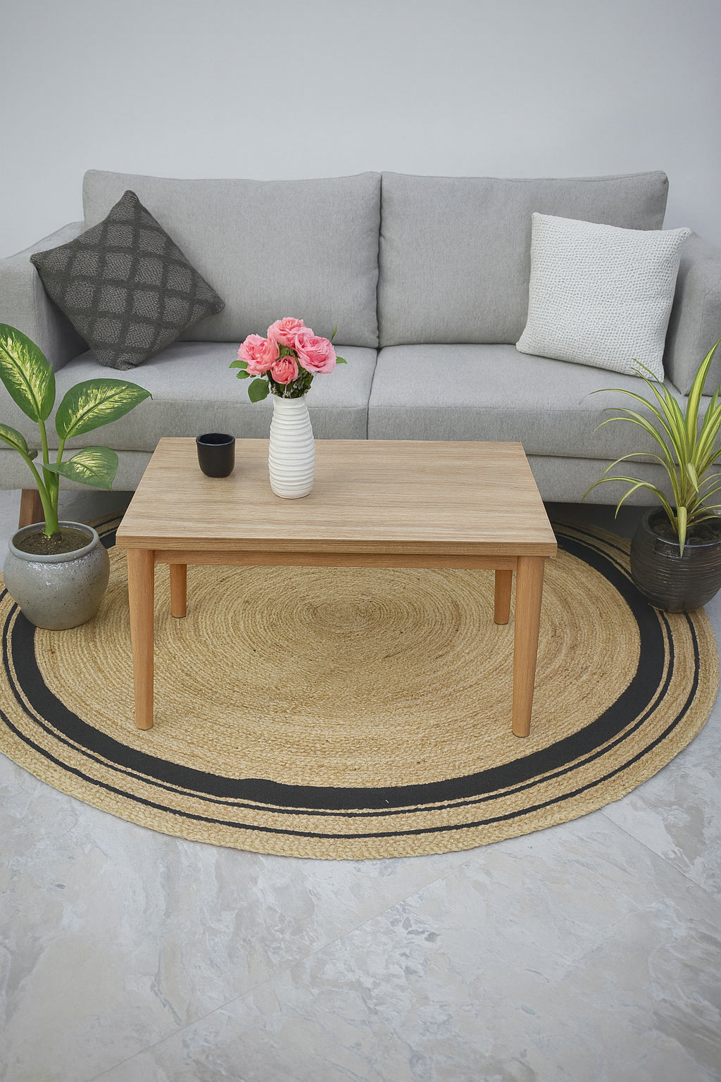 Natural Jute Rug – Handwoven Farmhouse & Boho Round Area Carpet