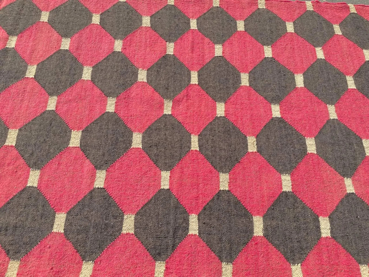 Wool Jute Rug Kilim Traditional Rustic Look Dhurrie Living Room Bedroom Carpet (KLM-23)