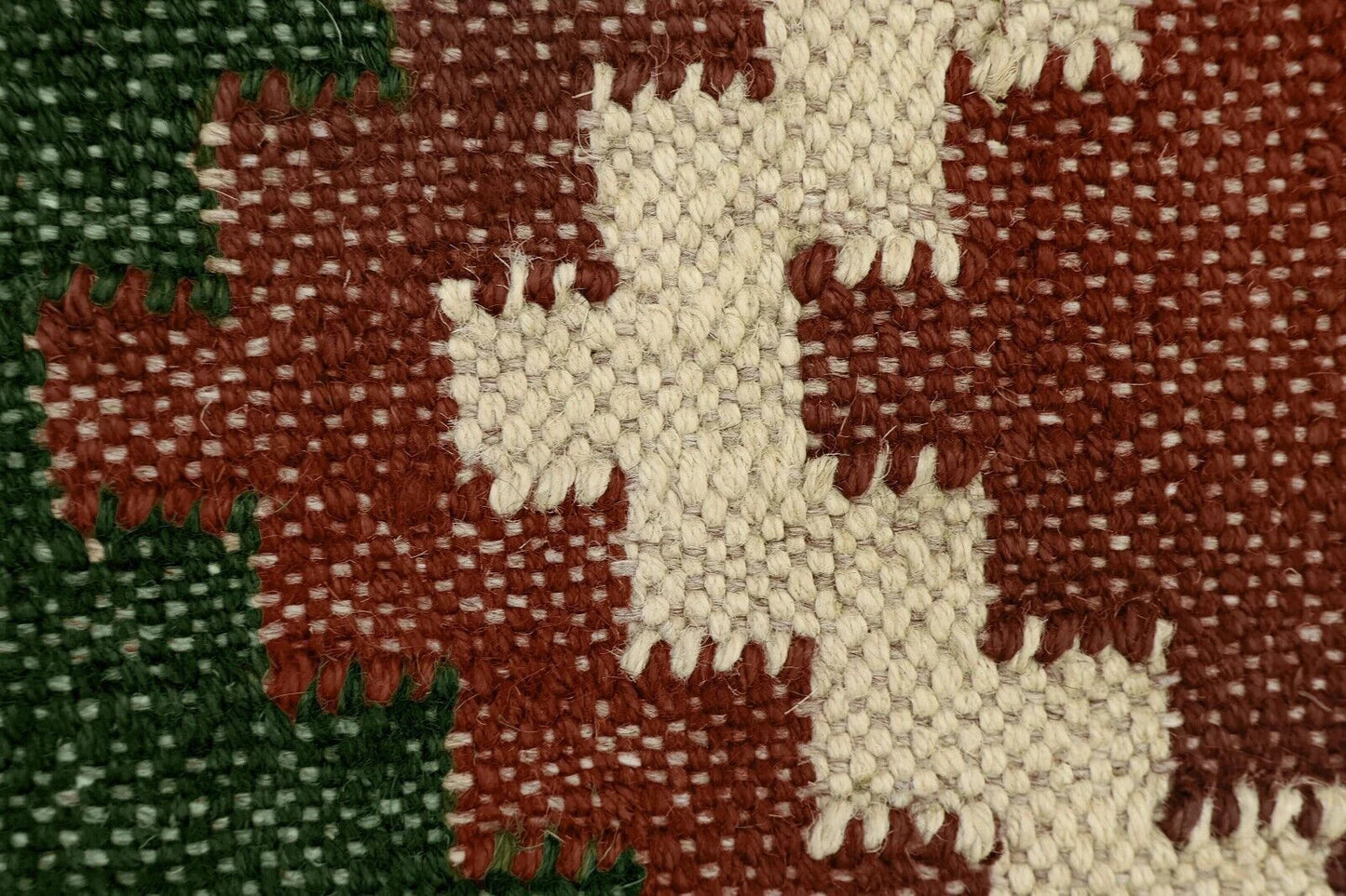 Wool Jute Rug Kilim Traditional Rustic Look Dhurrie Living Room Bedroom Carpet (KLM-53)