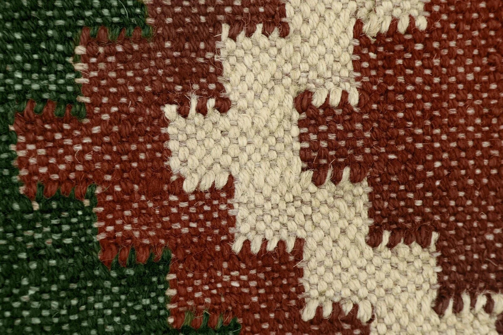 Wool Jute Rug Kilim Traditional Rustic Look Dhurrie Living Room Bedroom Carpet (KLM-53)