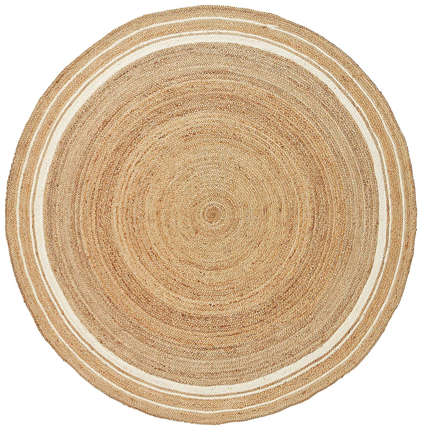 Handmade Round Jute Area Rug Boho Farmhouse Floor Carpet