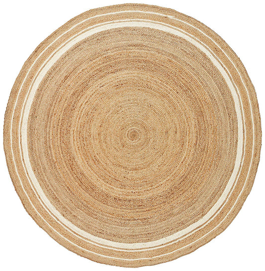 Handmade Round Jute Area Rug Boho Farmhouse Floor Carpet