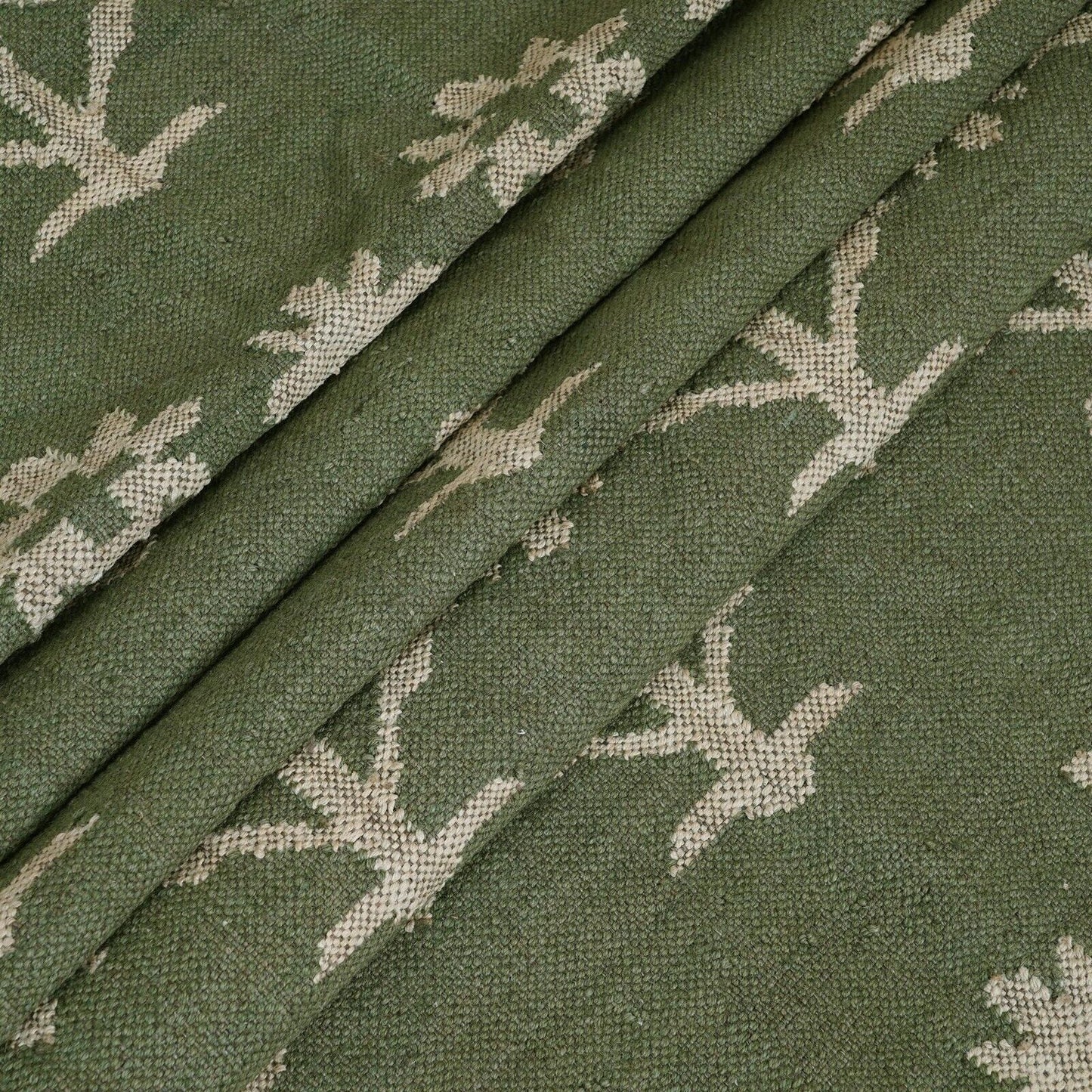 Wool Jute Rug Kilim Traditional Rustic Look Dhurrie Living Room Bedroom Carpet (KLM-55)