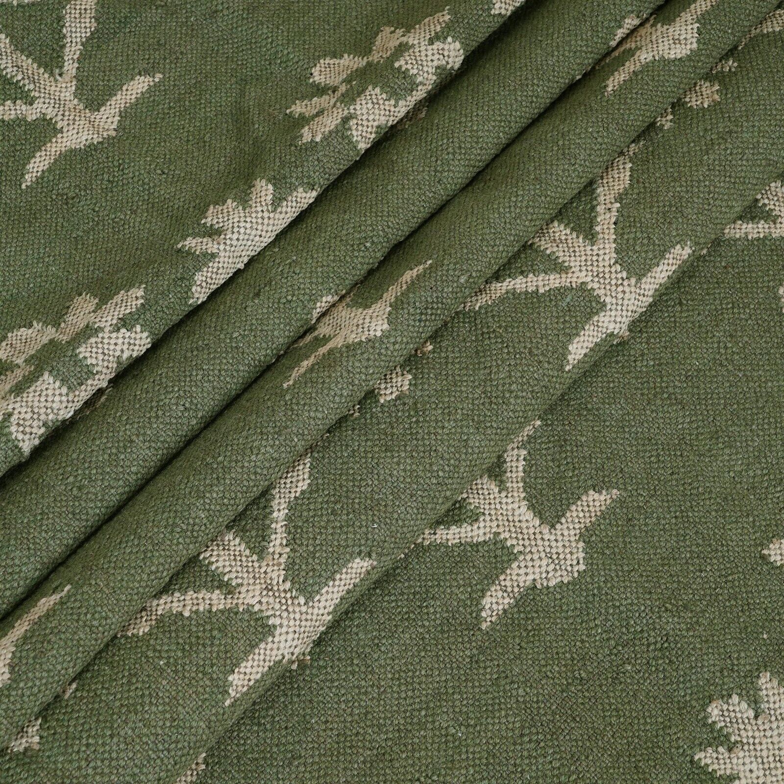 Wool Jute Rug Kilim Traditional Rustic Look Dhurrie Living Room Bedroom Carpet (KLM-55)