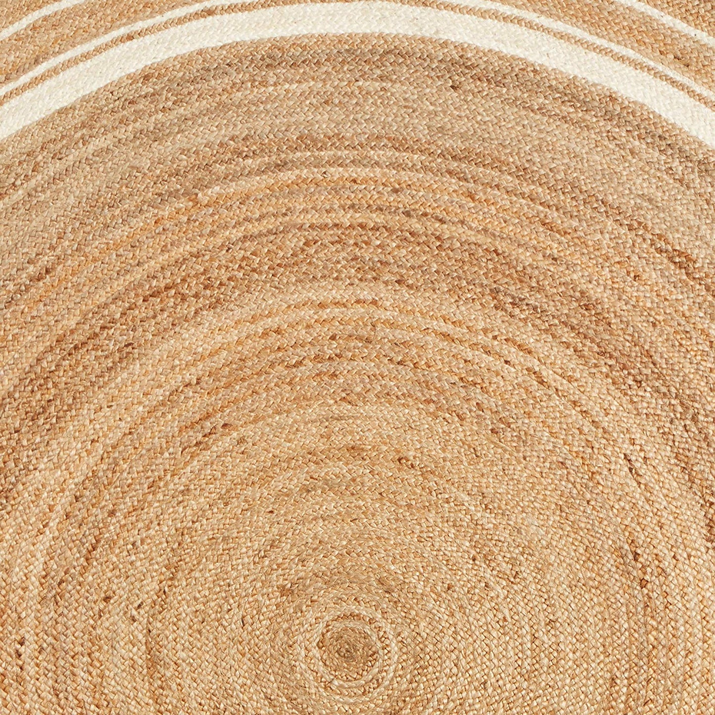 Handmade Round Jute Area Rug Boho Farmhouse Floor Carpet