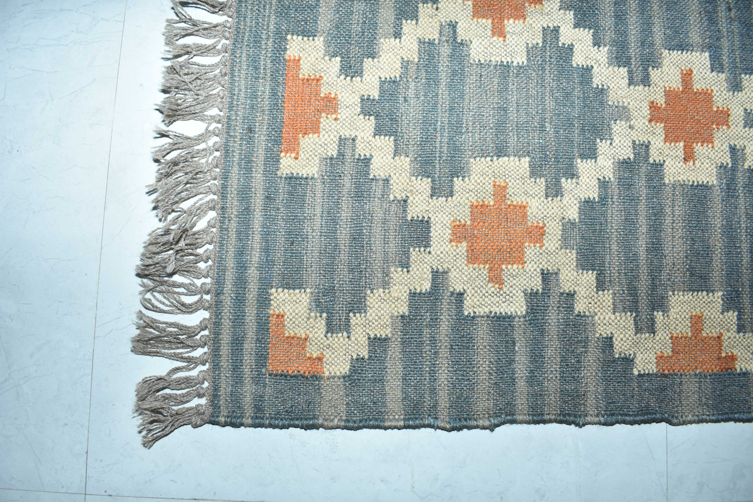 Wool Jute Rug Kilim Traditional Rustic Look Dhurrie Living Room Bedroom Carpet (KLM-05)
