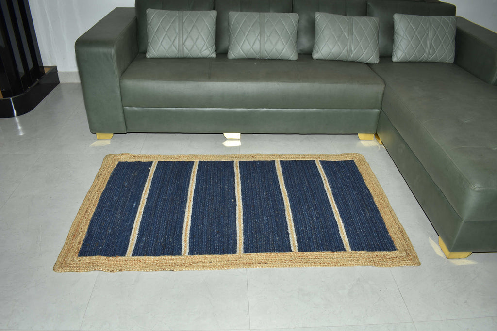 Ripaz Vogue Jute Rug Rectangle Hand Braided Modern Design Area Rug for Living Room