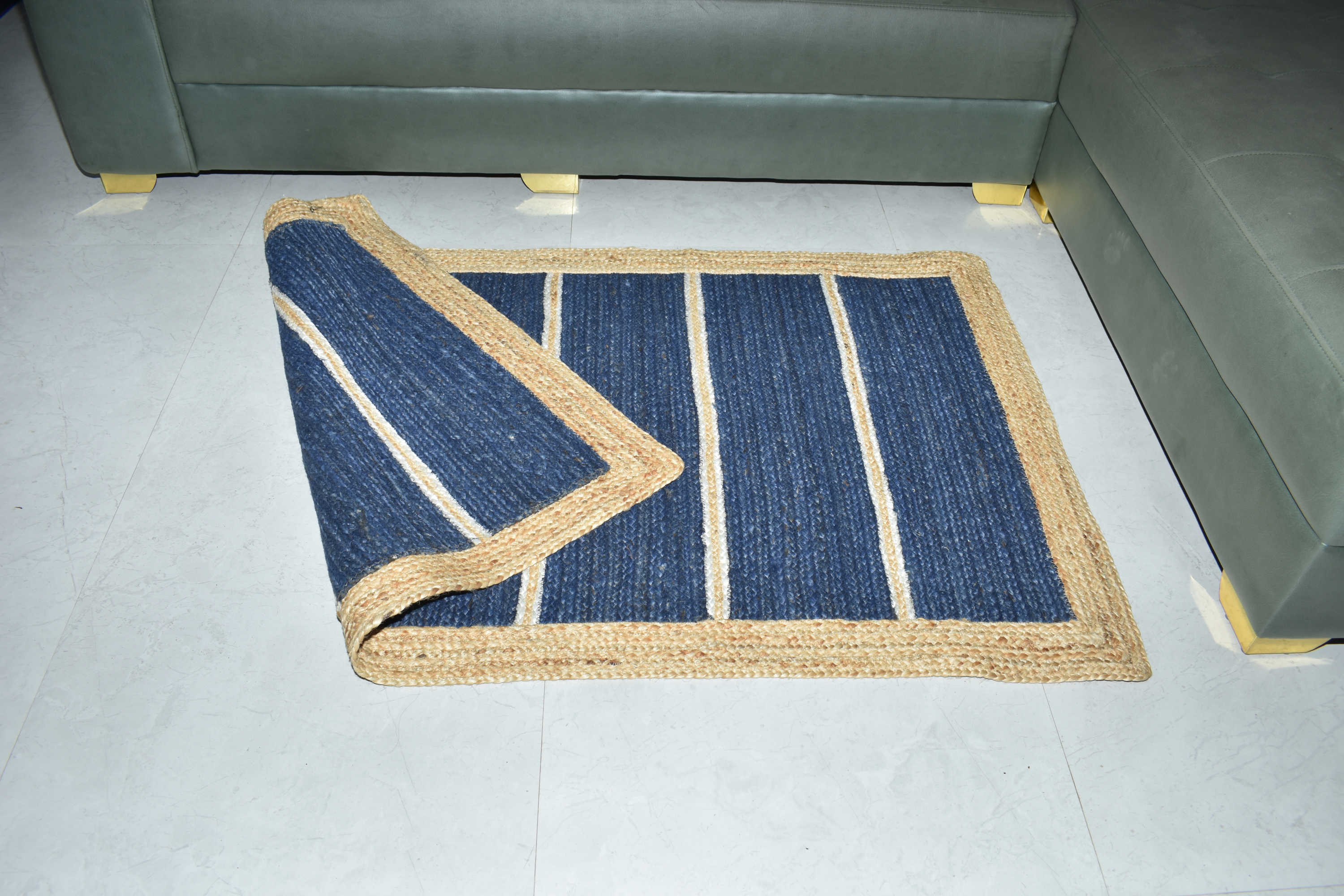 Ripaz Vogue Jute Rug Rectangle Hand Braided Modern Design Area Rug for Living Room