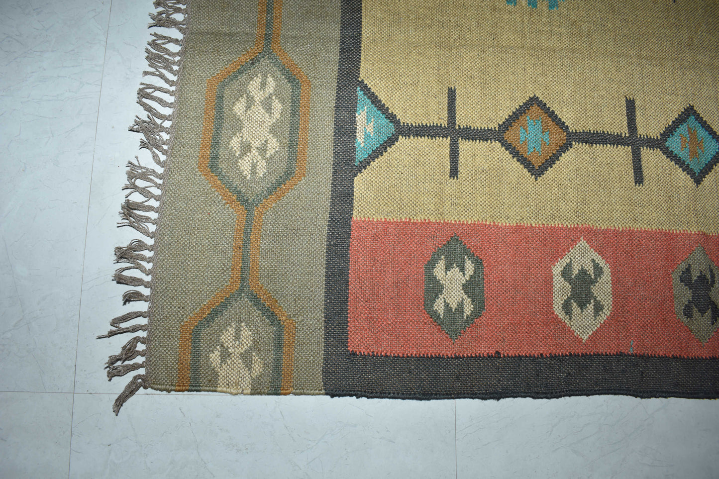 Carpet Wool & Jute Kilim Traditional Rustic Look Rug Living Room Bedroom Carpet