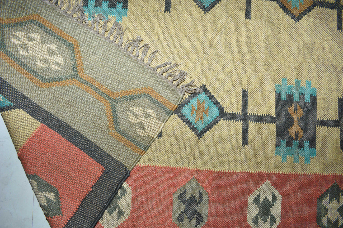 Carpet Wool & Jute Kilim Traditional Rustic Look Rug Living Room Bedroom Carpet