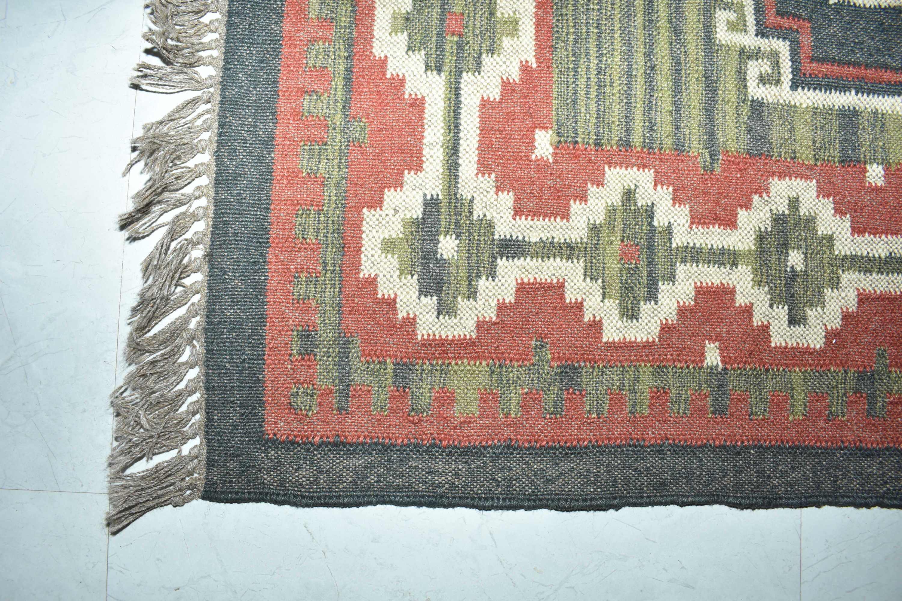 Wool Jute Rug Kilim Traditional Rustic Look Dhurrie Living Room Bedroom Carpet