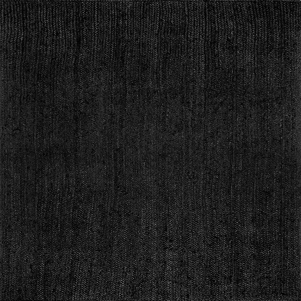 Natural Black Dye Jute Rug Handmade Rustic Home Decor