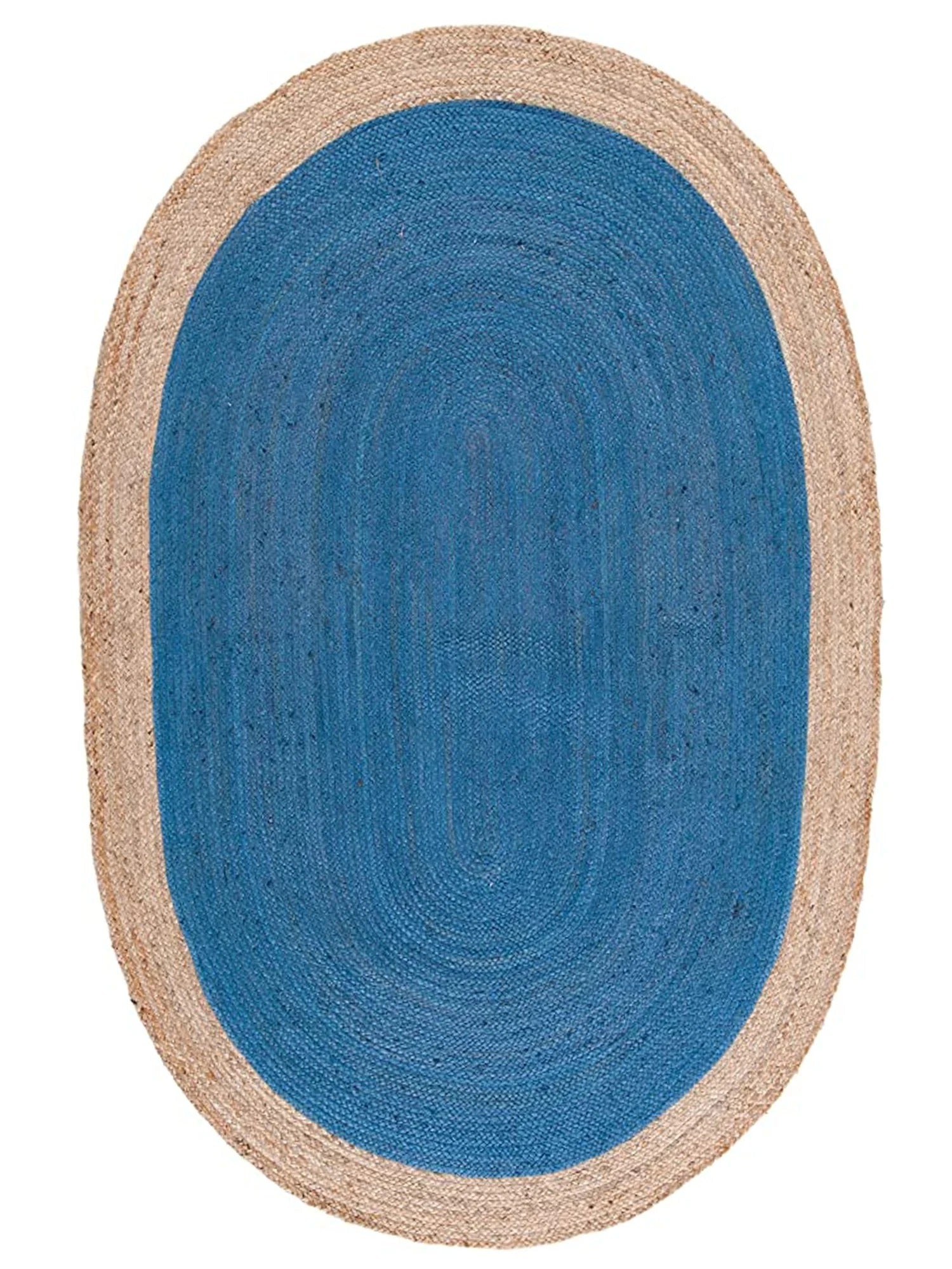 Eco Friendly Jute Rug Handcrafted Bohemian Oval Area Carpet