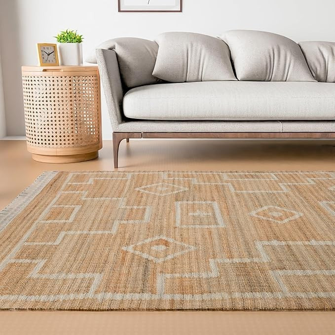 Wool Jute Rug Kilim Traditional Rustic Look Dhurrie Living Room Bedroom Carpet (KLM-29)