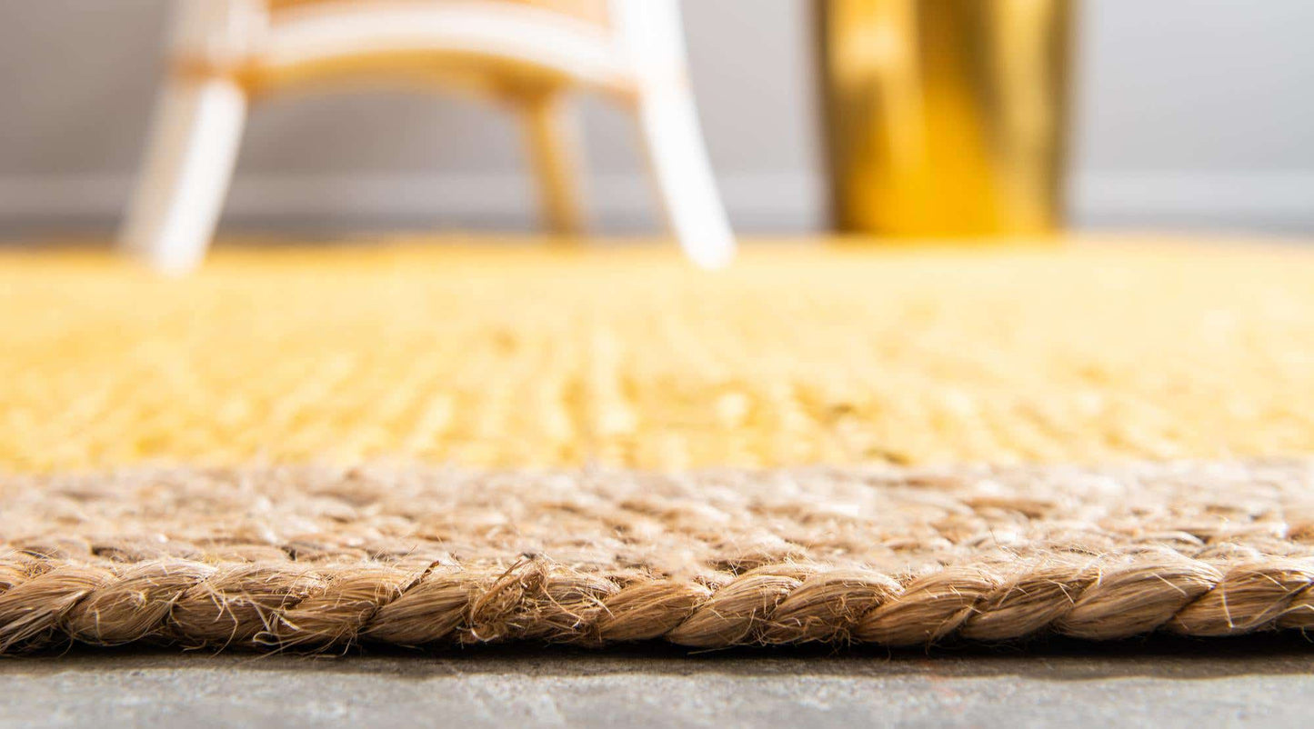 Natural Handwoven Jute Rug Rectangle Area Carpet Decor Eco-Friendly Boho Floor Carpet