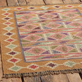 Wool Jute Rug Kilim Traditional Rustic Look Dhurrie Living Room Bedroom Carpet (KLM-62)