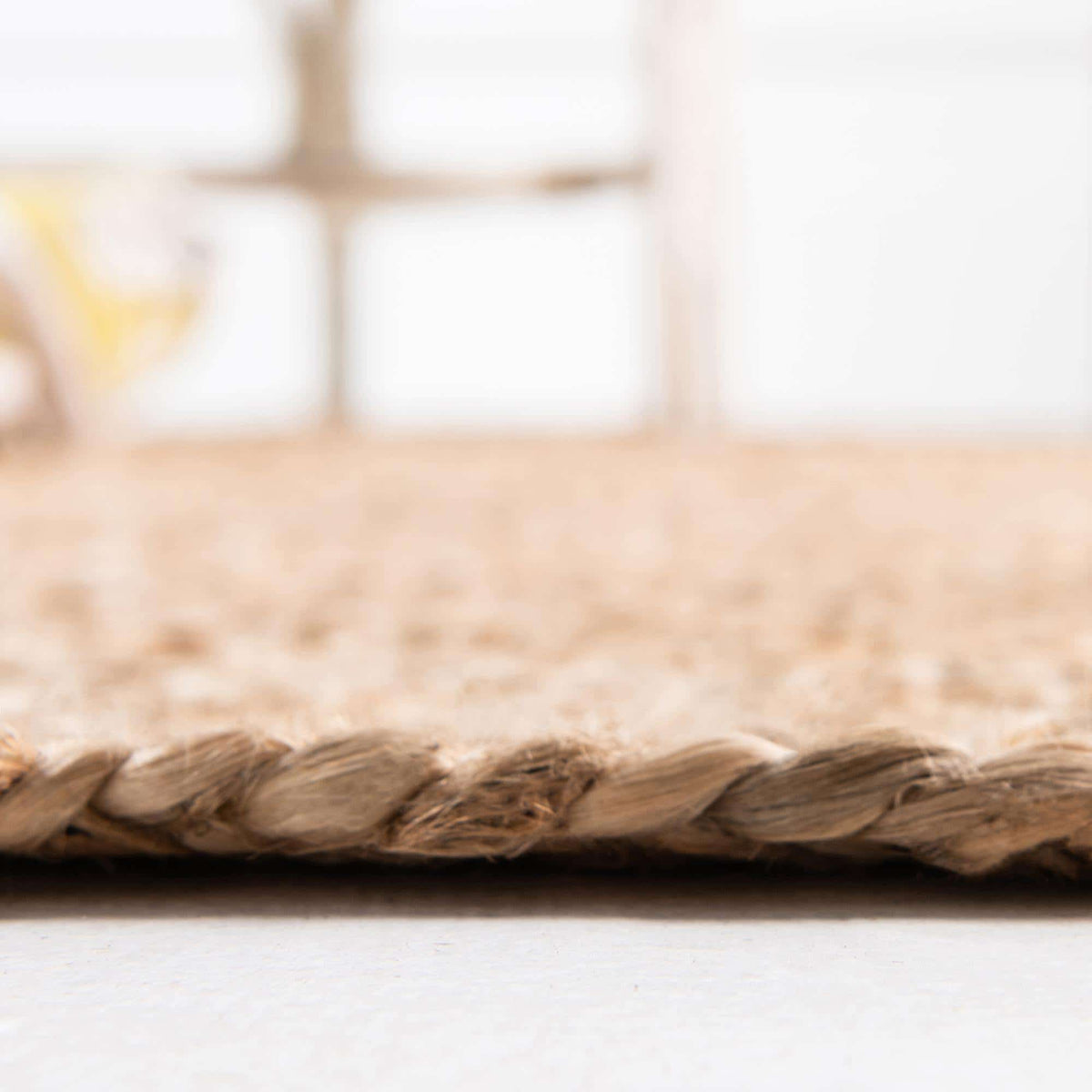 Ripaz Vogue - Jute Round Area Rug Handmade Natural Braided Carpet Rustic Boho Bedroom Decor