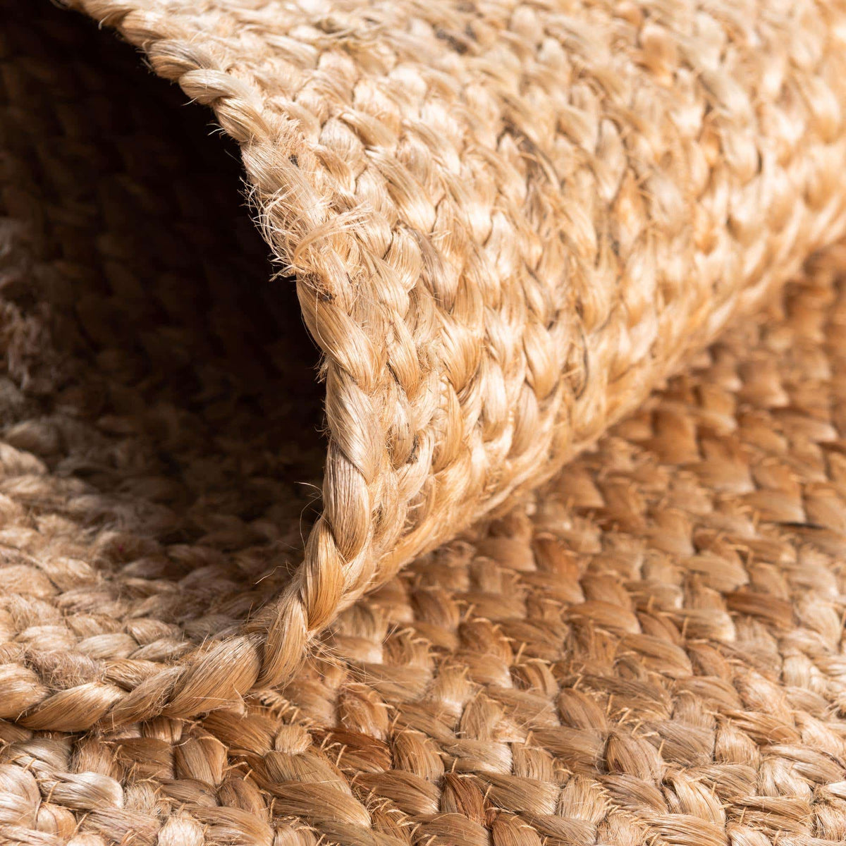 Ripaz Vogue - Jute Round Area Rug Handmade Natural Braided Carpet Rustic Boho Bedroom Decor